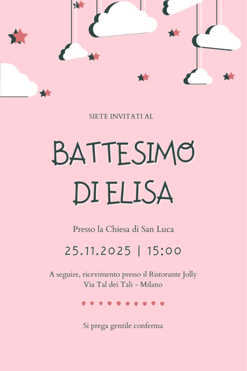 Invito digitale battesimo bimba - invito battesimo per WhatsApp - inviti battesimo da scaricare gratis