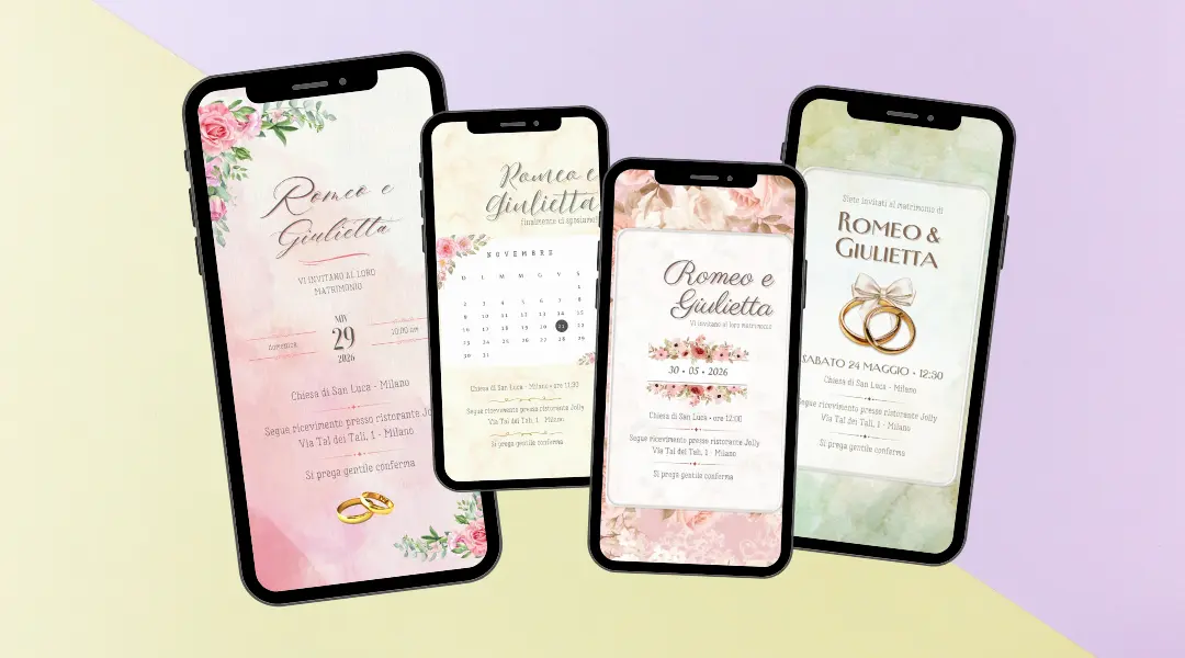 Partecipazioni matrimonio digitali - Inviti matrimonio digitali
