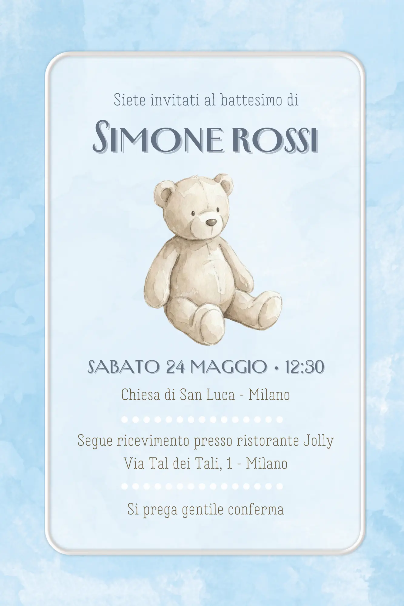Invito battesimo bimbo - invito battesimo WhatsApp - invito battesimo online