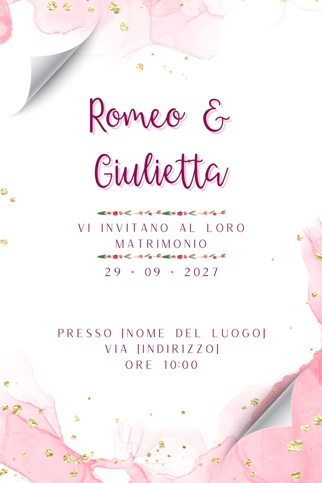 Partecipazioni matrimonio WhatsApp - Inviti matrimonio digitali - Partecipazioni matrimonio online