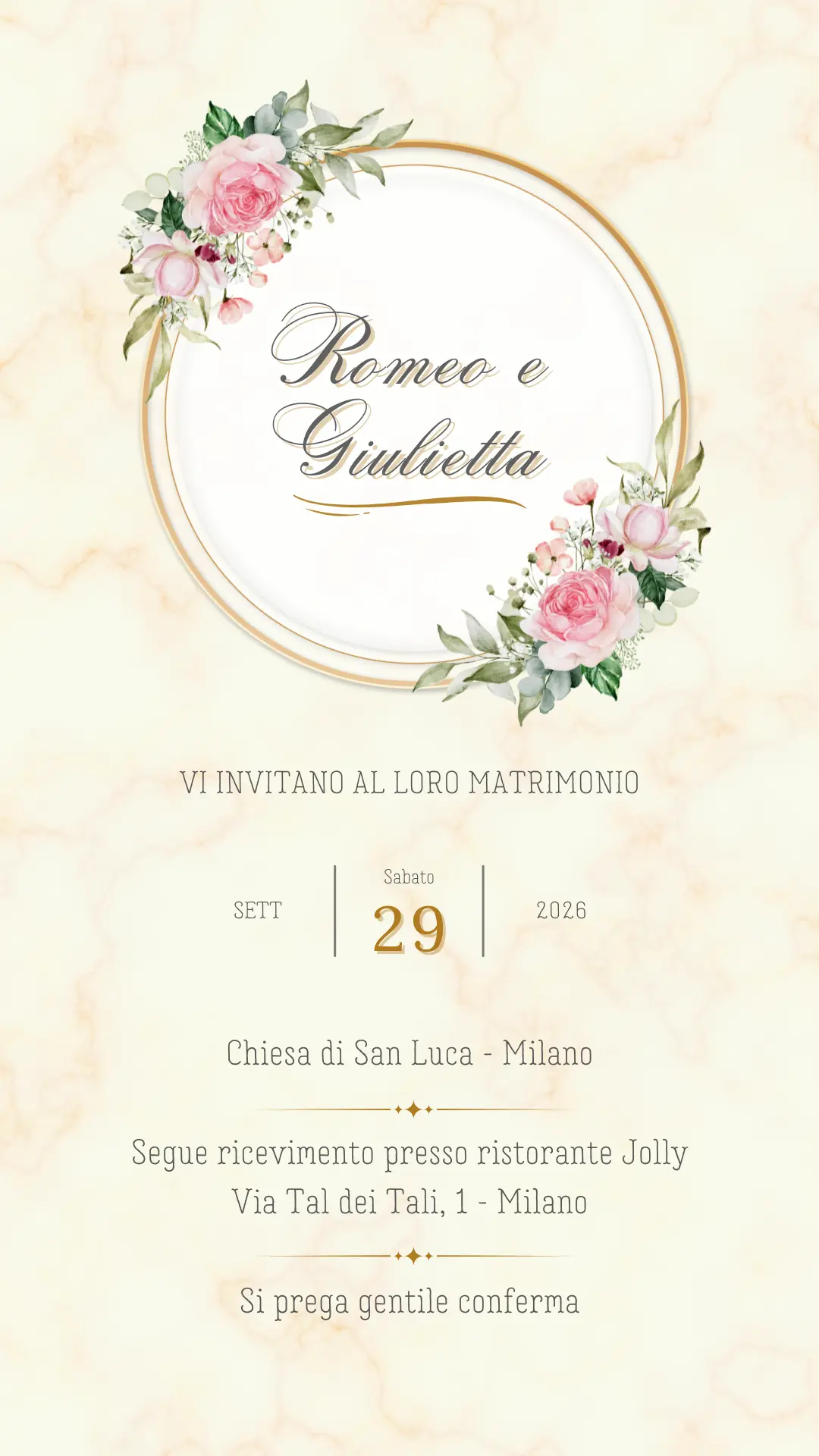 Partecipazioni matrimonio WhatsApp - Invito matrimonio digitale - Partecipazioni matrimonio digitali